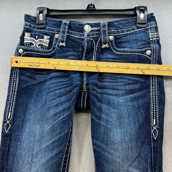 Rock Revival Jeans Women's 25 (2) Dark Blue Louise Skinny Preppy Normcore Blingy - Picture 12 of 15